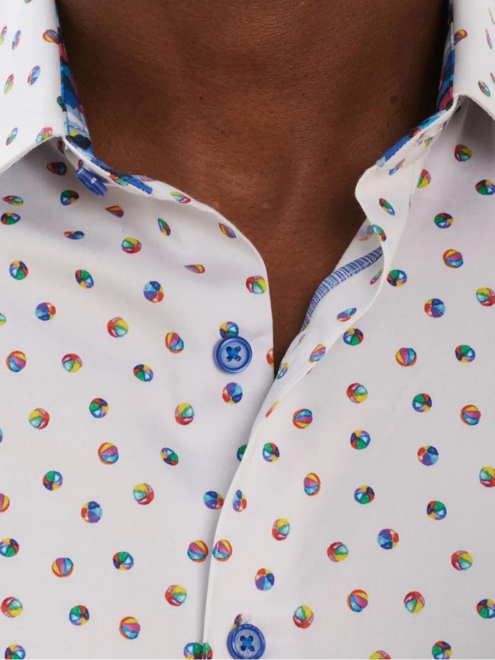 •ROBERT GRAHAM• Beach Ball Party Short Sleeve Button Up CL